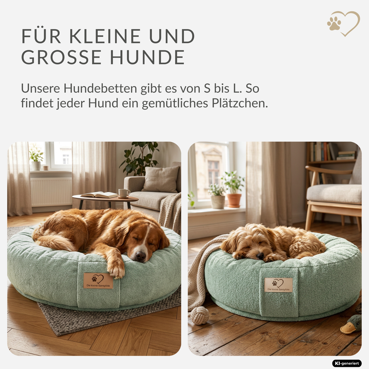Samtpfote orthopädisches Hundekissen Donut Bouclé