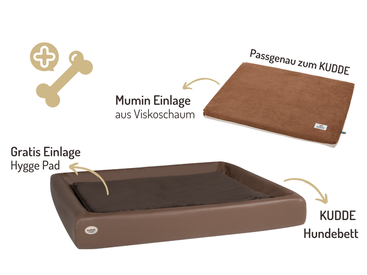 Orthopädisch-Plus Bundle | KUDDE Hundebett + Mumin Einlage Alltid