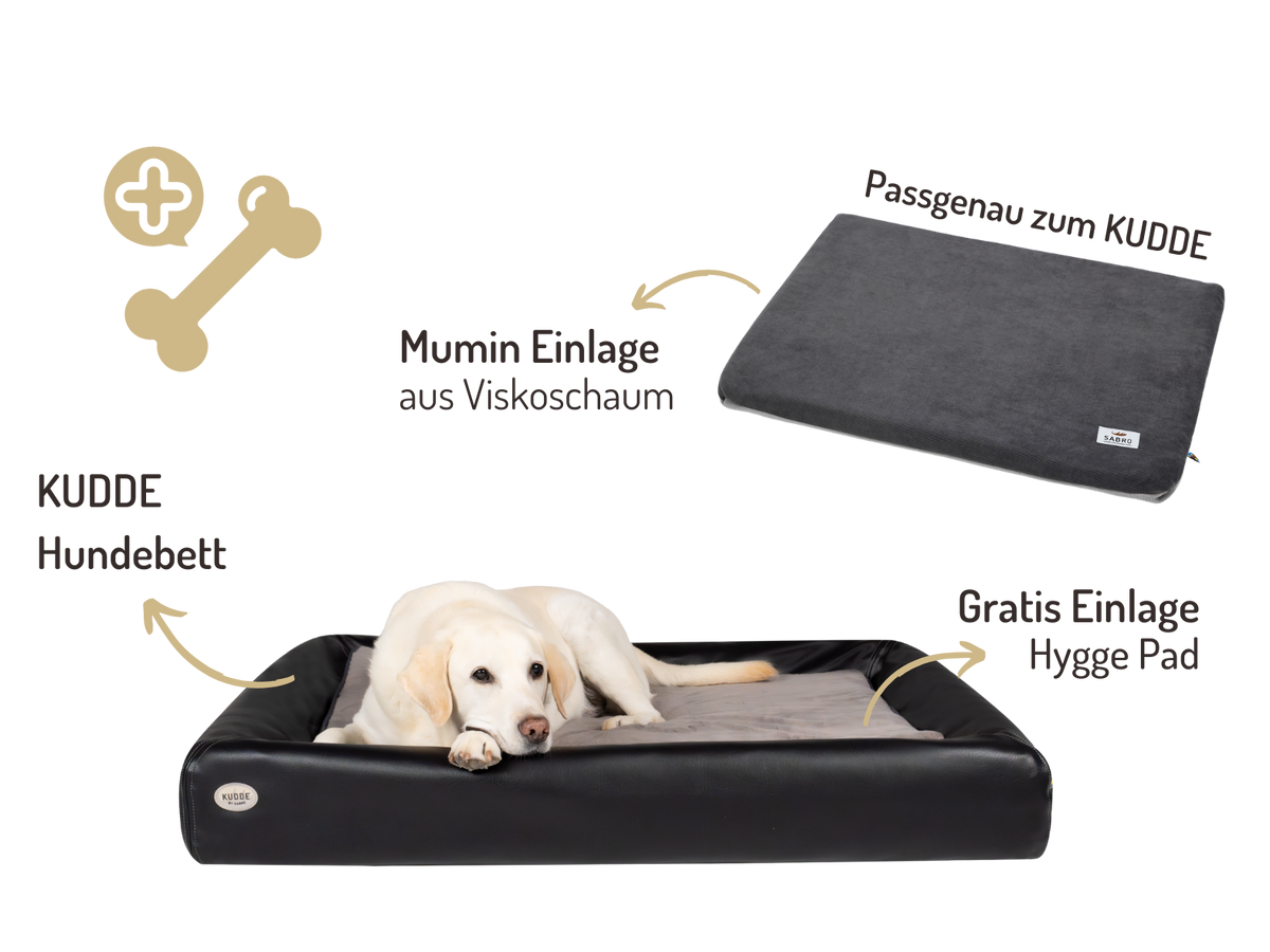Orthopädisch-Plus Bundle | KUDDE Hundebett + Mumin Einlage Alltid