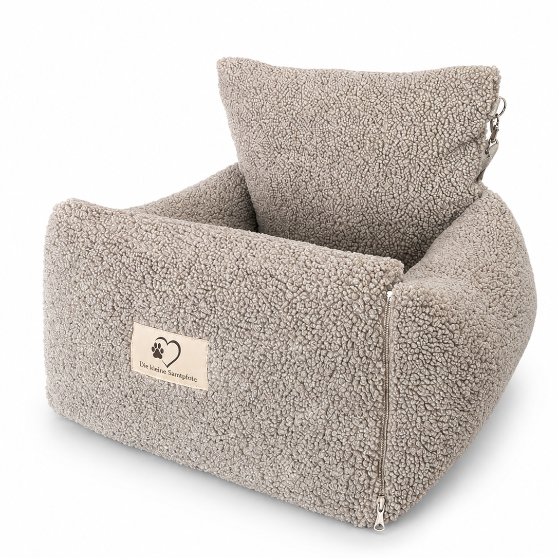 Samtpfote 2-in-1 Hunde Transportbox/-tasche für Autositz Teddy - 45x50x45cm