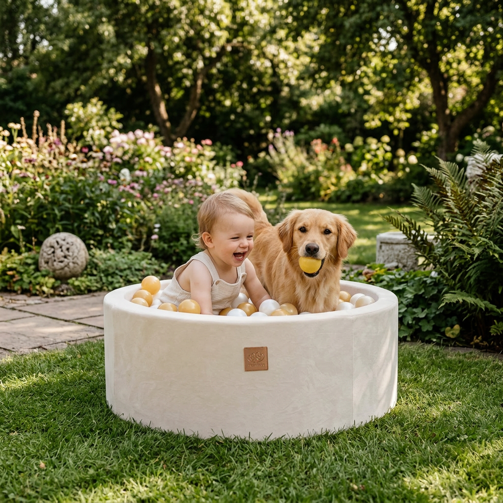 Outdoor Hunde-Bällebad 90x30 cm, 200 Bälle - eigene Farbauswahl