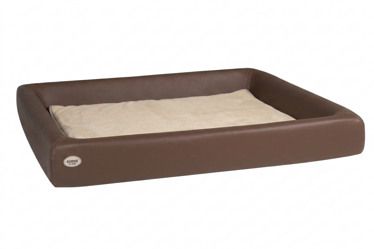 Hundebett KUDDE Kunstleder – chocolate – XXL (117 x 150 cm) – Special