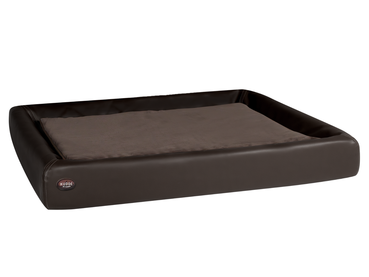 Hundebett KUDDE Kunstleder – zartbitter – XXL (117 x 150 cm) – Special