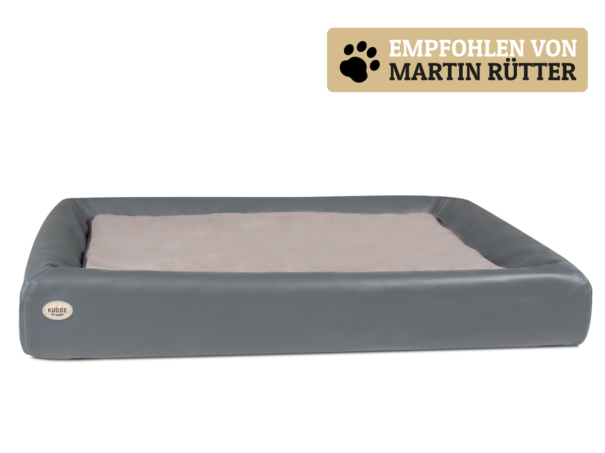 Hundebett KUDDE Kunstleder – stone – XXL (117 x 150 cm) – Special