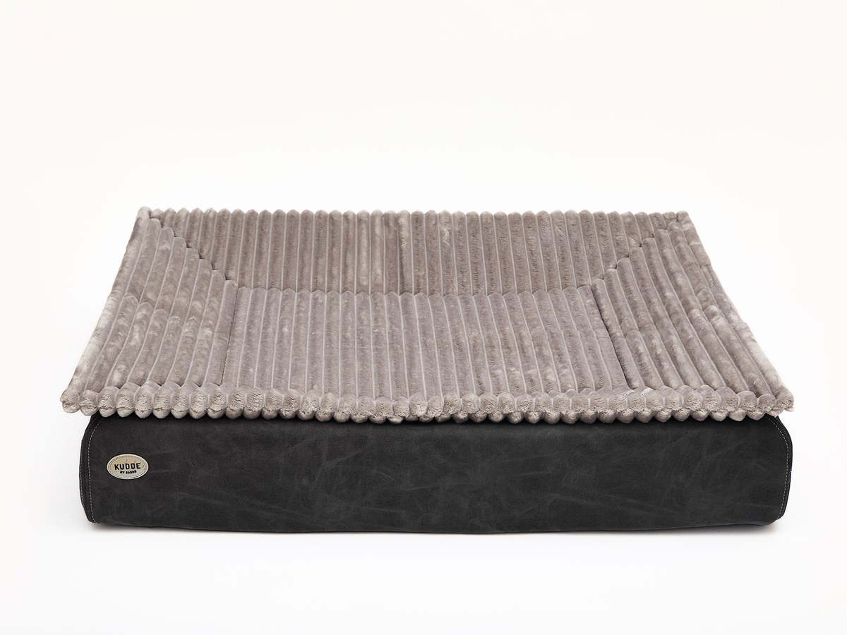 Hundebett KUDDE veganes Wildleder – dark grey – XXL (117 x 150 cm) – Special