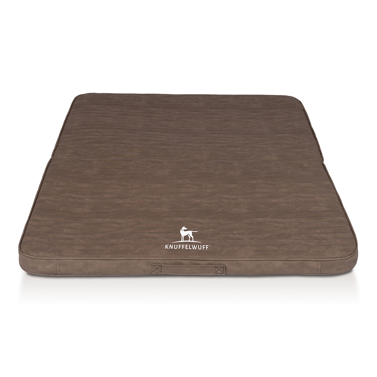 Faltbare Reisematte Orthopädisch Roanoke aus Laser gestepptem Kunstleder Braun M-L 100 x 80cm