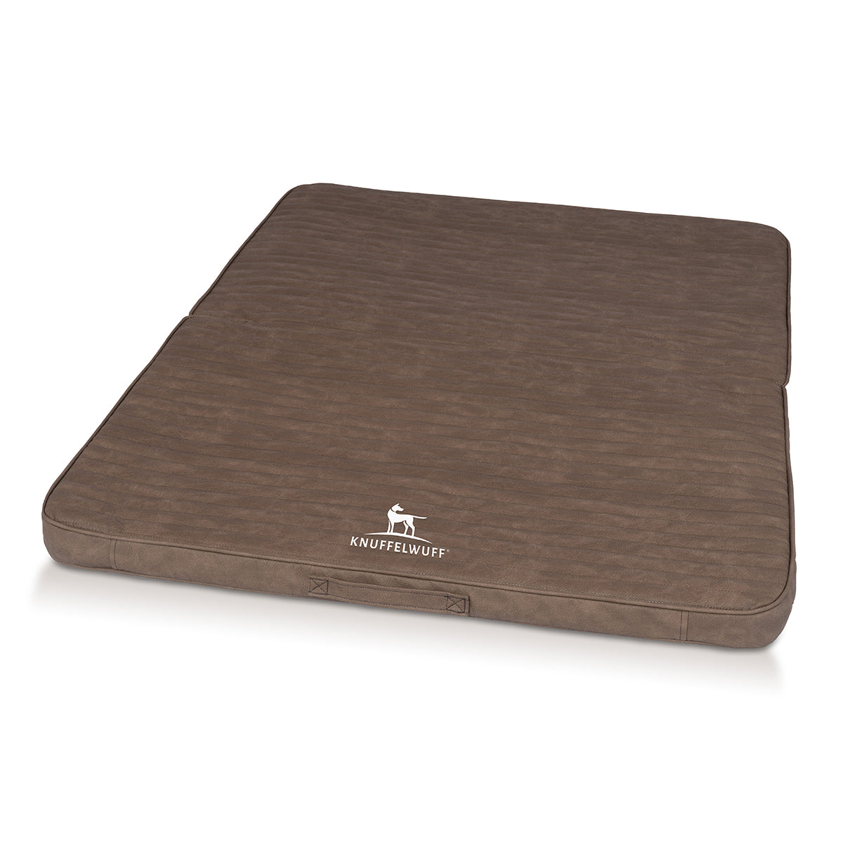 Faltbare Reisematte Orthopädisch Roanoke aus Laser gestepptem Kunstleder Braun M-L 100 x 80cm