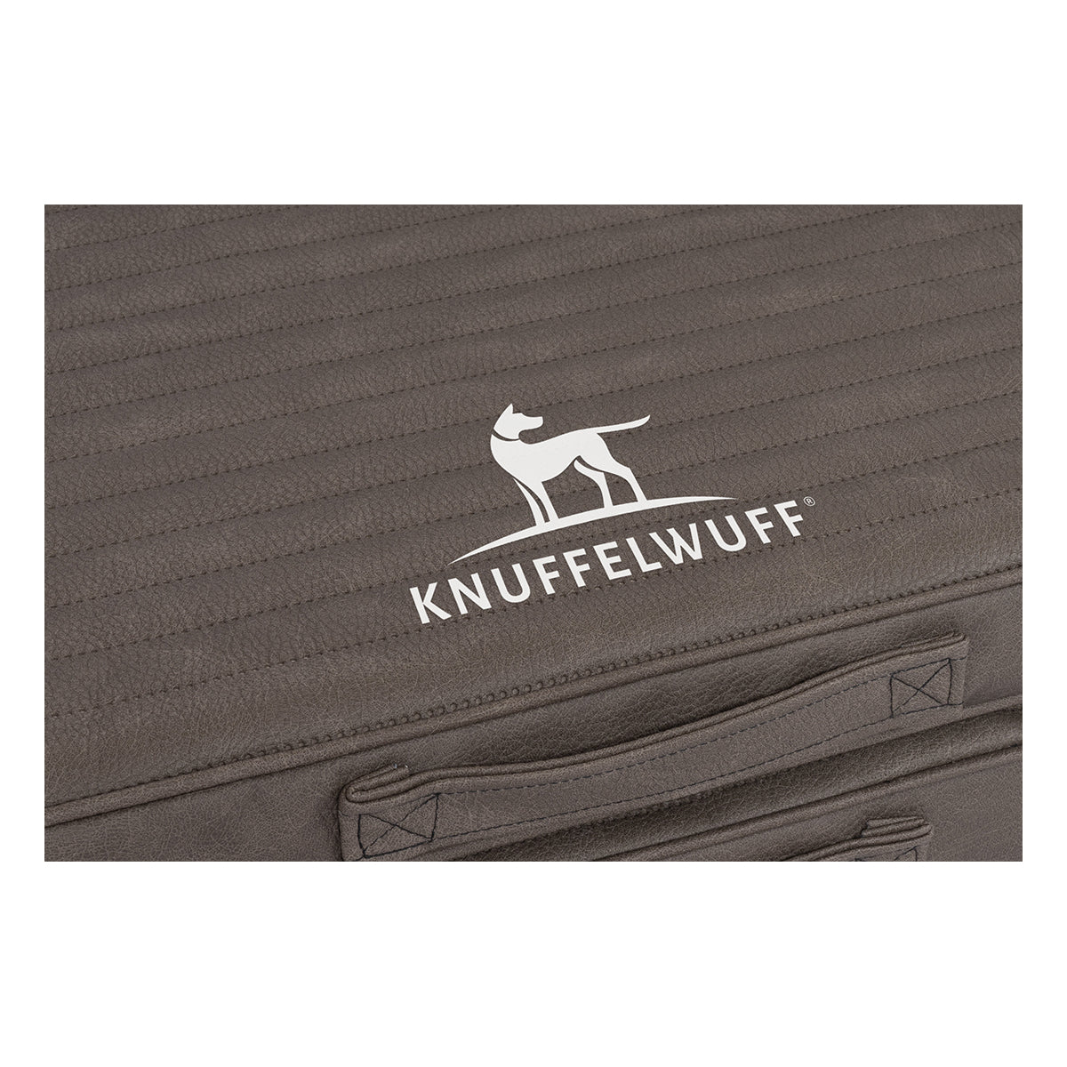 Faltbare Reisematte Orthopädisch Roanoke aus Laser gestepptem Kunstleder Braungrau M-L 100 x 80cm