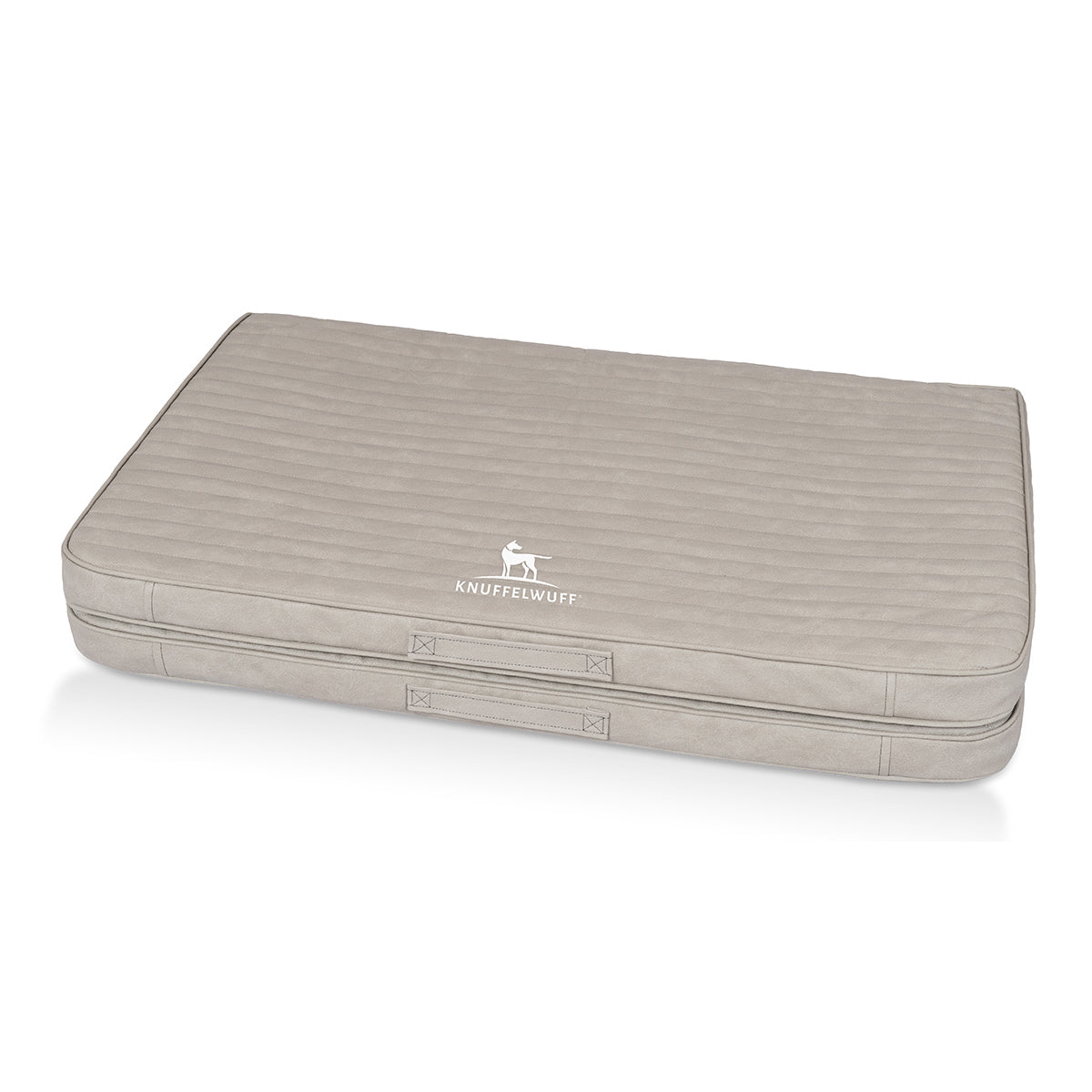 Faltbare Reisematte Orthopädisch Roanoke aus Laser gestepptem Kunstleder Grau M-L 100 x 80cm