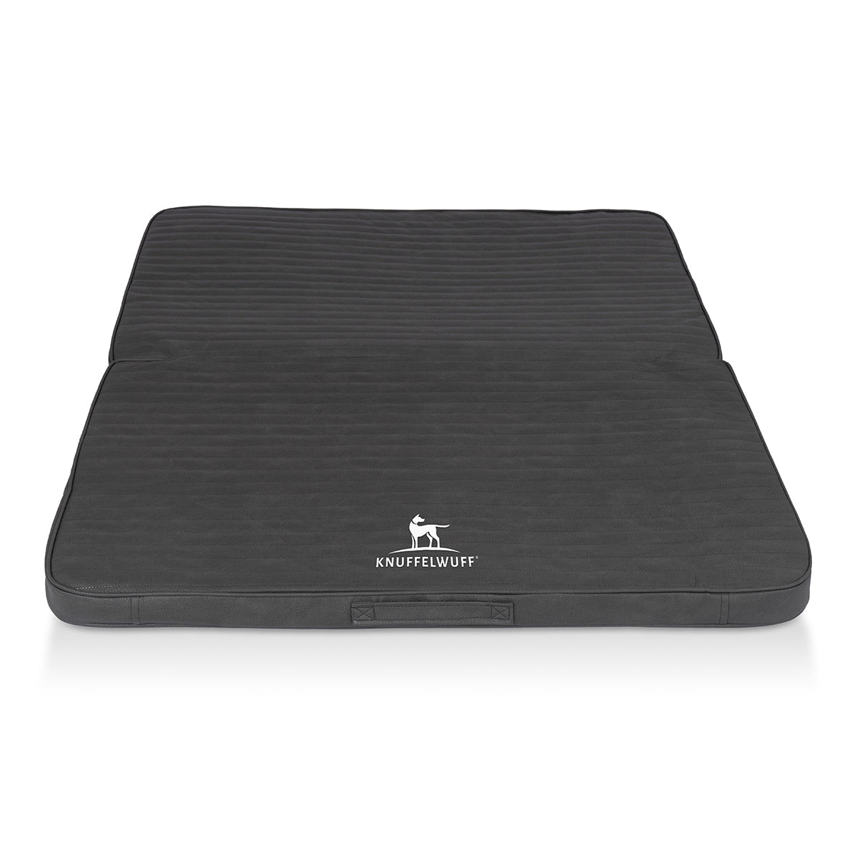 Faltbare Reisematte Orthopädisch Roanoke aus Laser gestepptem Kunstleder Schwarz M-L 100 x 80cm