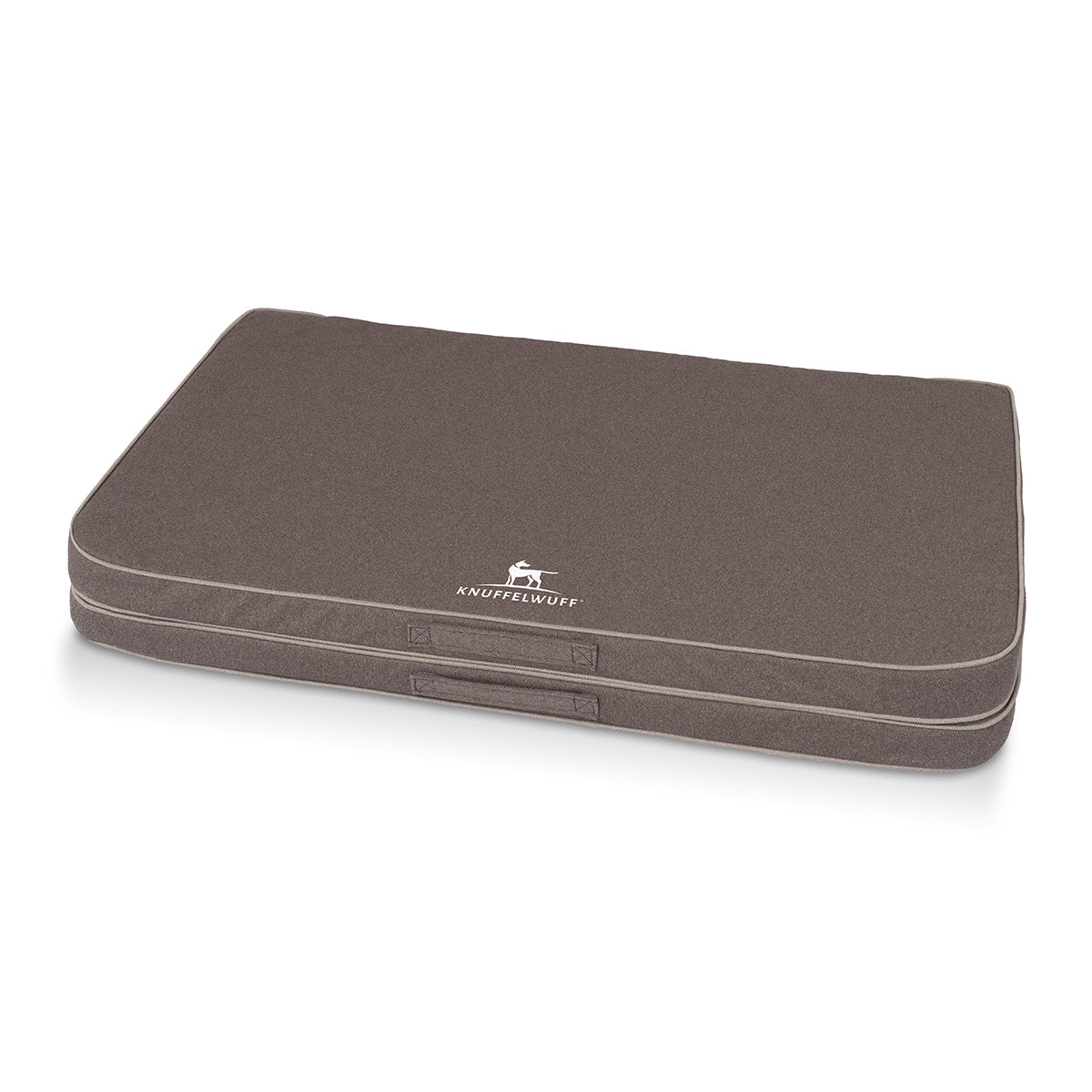 Faltbare Reisematte Orthopädisch Tacoma aus Velours mit Handwebcharakter Graubraun M-L 100 x 80cm