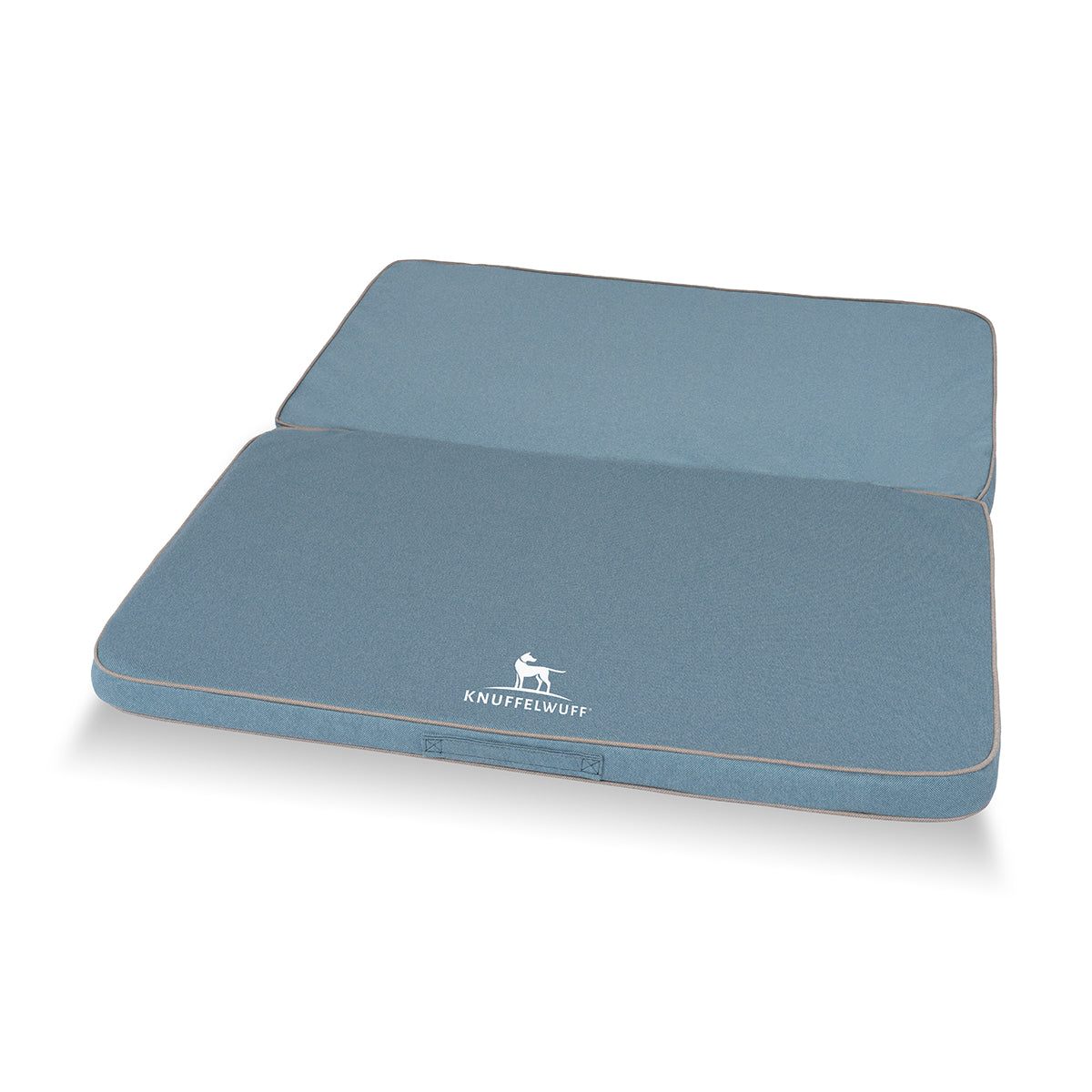 Faltbare Reisematte Orthopädisch Tacoma aus Velours mit Handwebcharakter Hellblau M-L 100 x 80cm