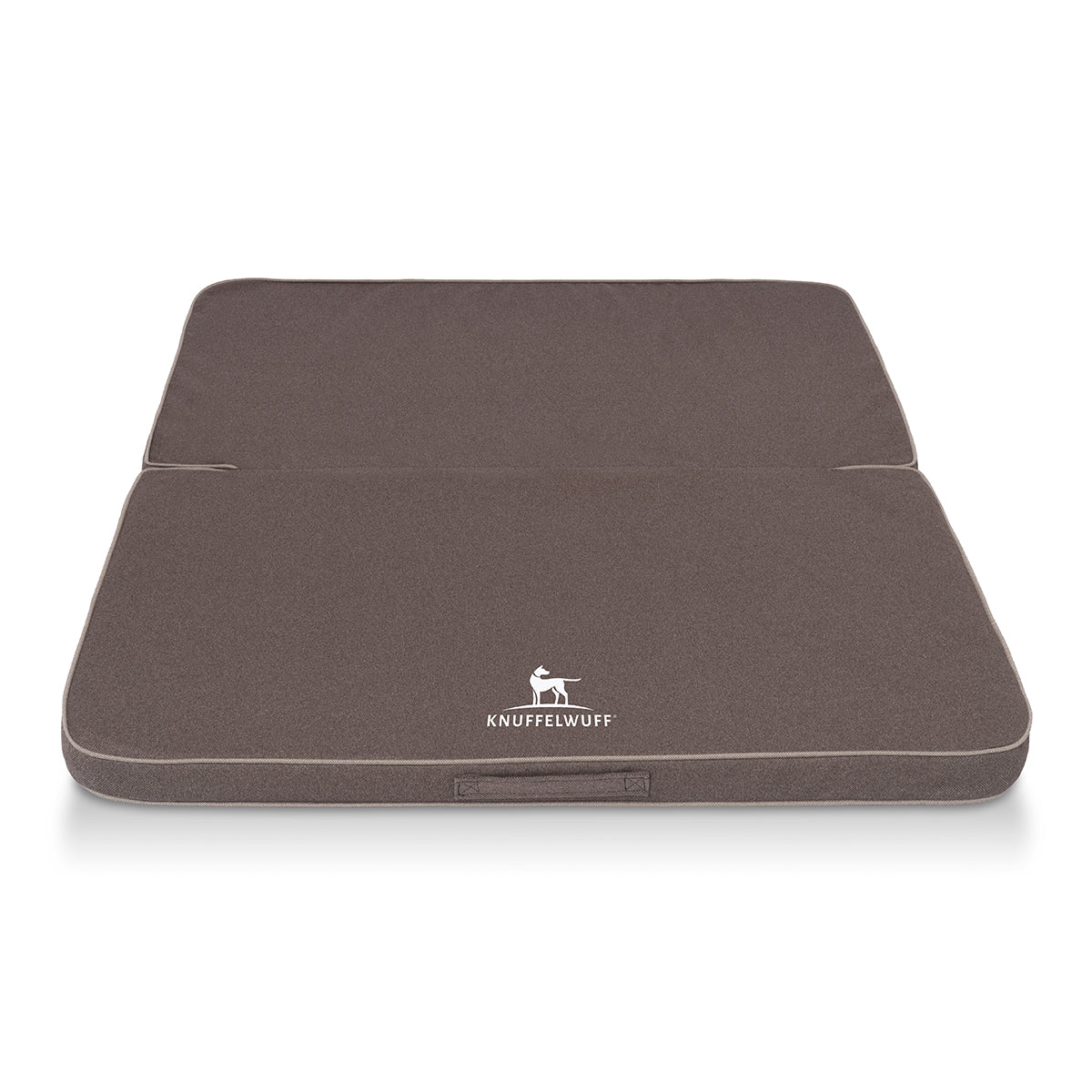 Faltbare Reisematte Orthopädisch Tacoma aus Velours mit Handwebcharakter Graubraun XL 120 x 100cm
