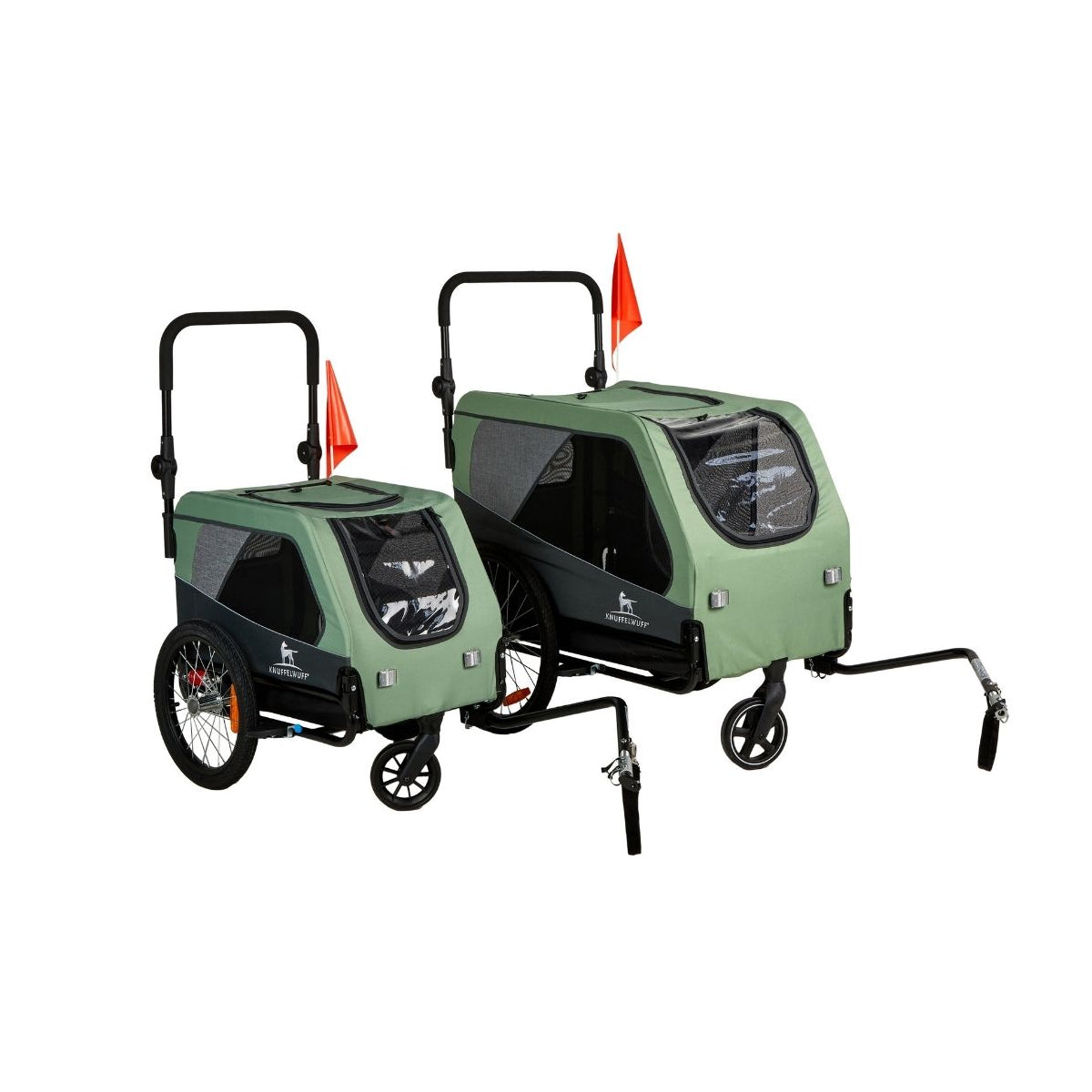 Knuffelwuff Cruvado S-M komfortabler Hundeanhänger mit Stoßdämpfer Fahrradanhänger und Buggy für sichere Ausflüge mit dem Fahrrad