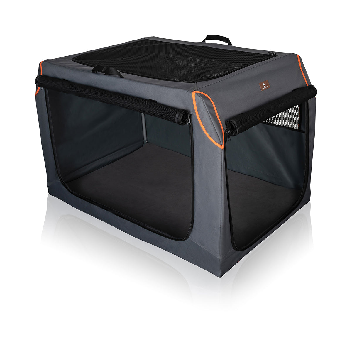 Knuffelwuff faltbare Hundebox Auto Transportbox Alverstone mit Aluminiumgestell für den Kofferraum – M - 61 x 46 x 43 cm