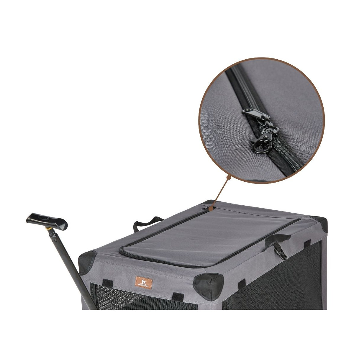 Knuffelwuff faltbarer Hunde Trolley Aberdeen – Transporttasche Hundewagen rollbar mit Griff & abnehmbarem Fahrgestell – M - 49 x 72 x 56 cm (Ansicht 4)