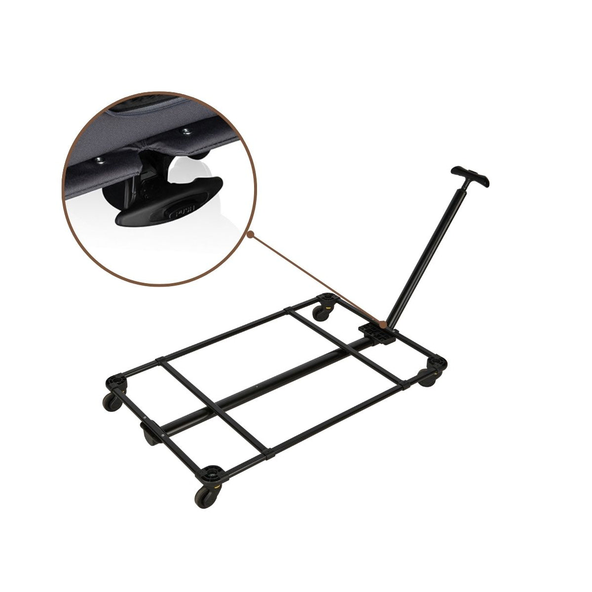 Knuffelwuff faltbarer Hunde Trolley Aberdeen – Transporttasche Hundewagen rollbar mit Griff & abnehmbarem Fahrgestell – M - 49 x 72 x 56 cm (Ansicht 5)