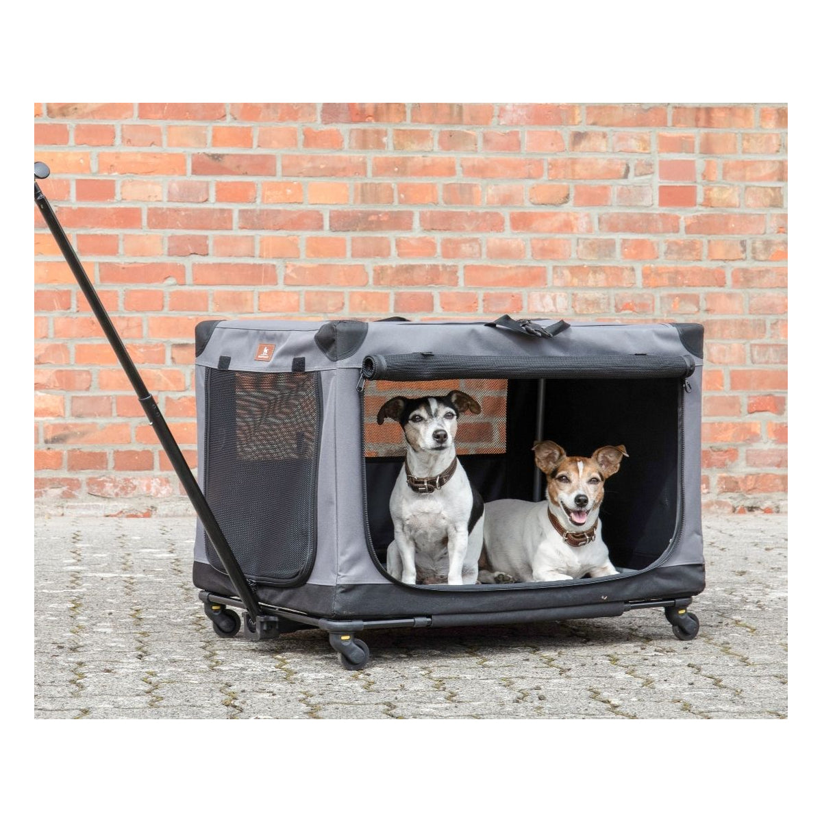 Knuffelwuff faltbarer Hunde Trolley Aberdeen – Transporttasche Hundewagen rollbar mit Griff & abnehmbarem Fahrgestell – M - 49 x 72 x 56 cm (Ansicht 7)