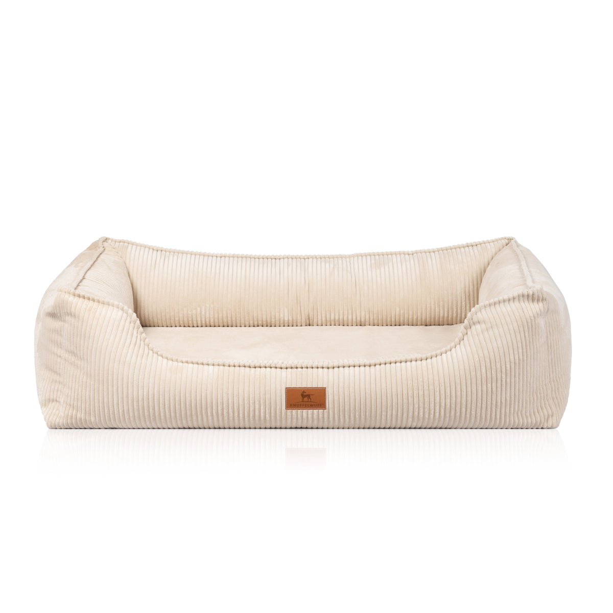 Knuffelwuff Hundebett Nunavut aus Cord mit Handwebcharakter Beige