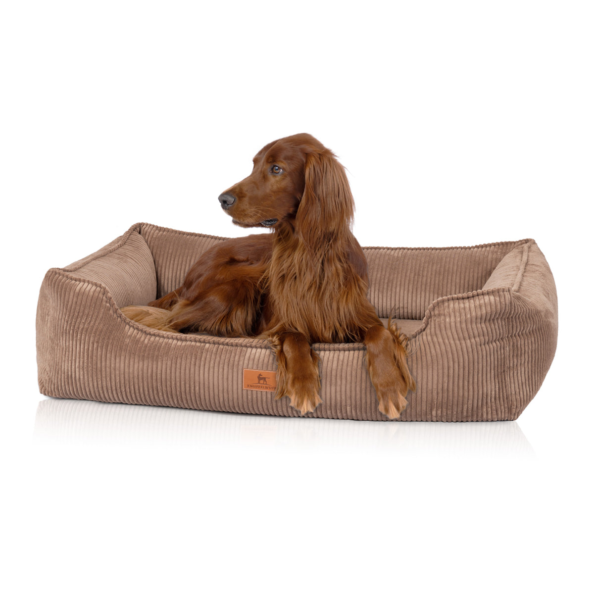 Knuffelwuff Hundebett Nunavut aus Cord mit Handwebcharakter Braun XXXL