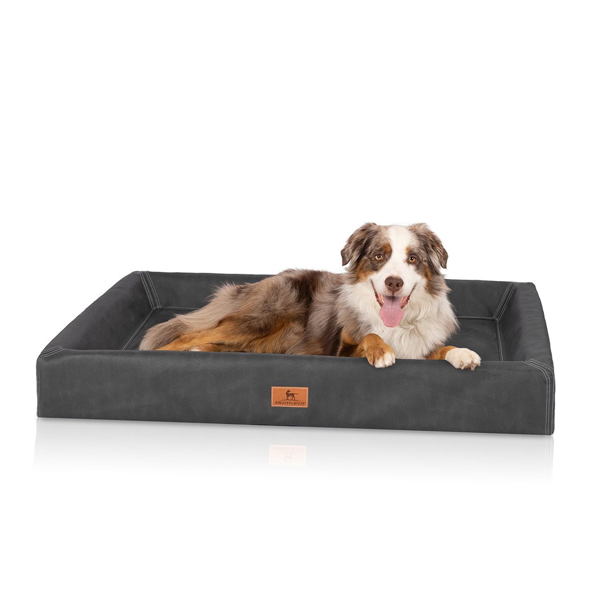 Knuffelwuff Hundebett Austin aus Kunstleder Schwarz XXXL