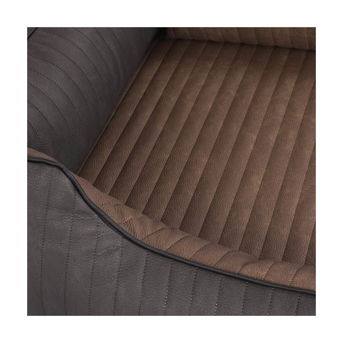Knuffelwuff Hundebett Outback aus laser-gestepptem Kunstleder Schwarz/Braun