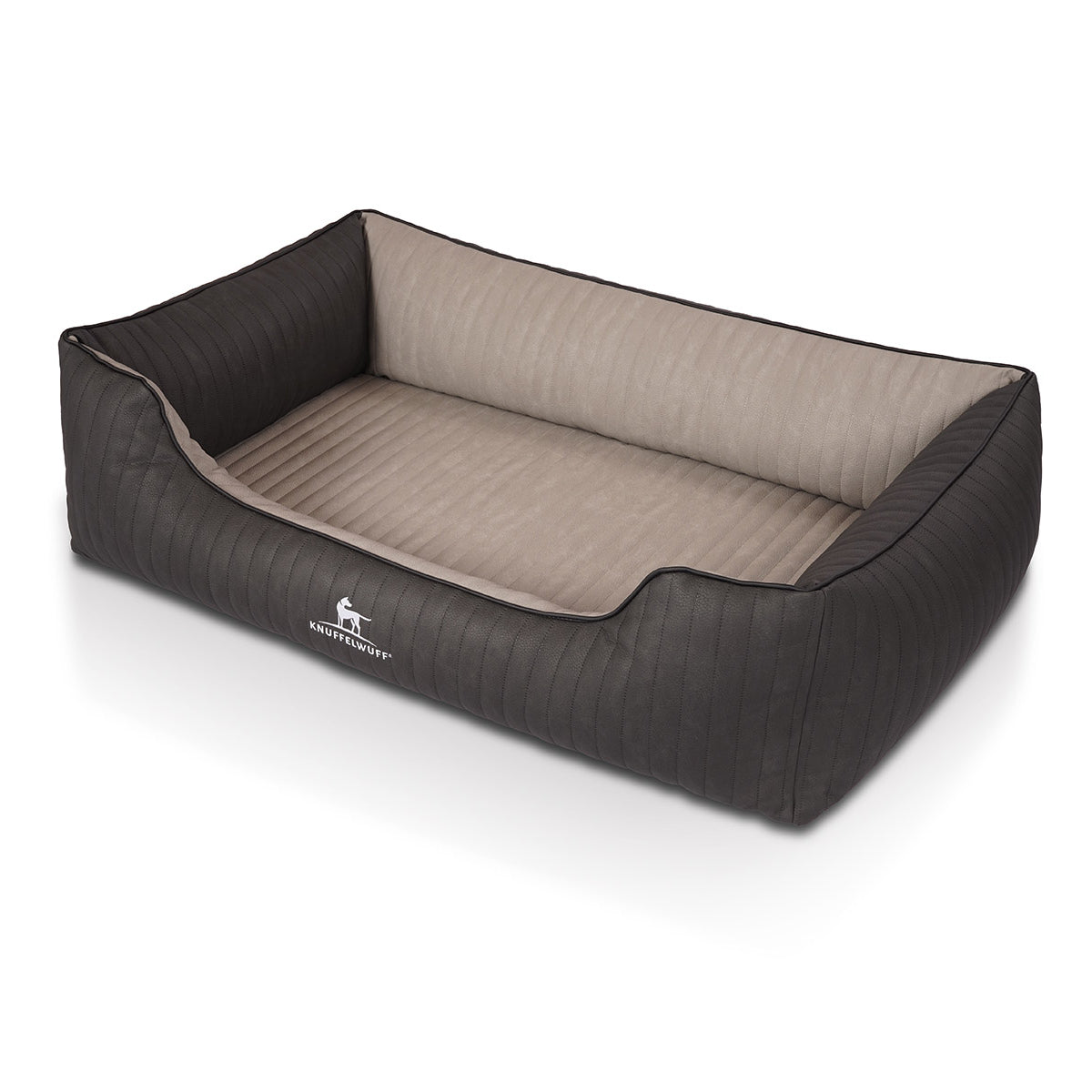 Knuffelwuff Hundebett Outback aus laser-gestepptem Kunstleder Schwarz/Grau