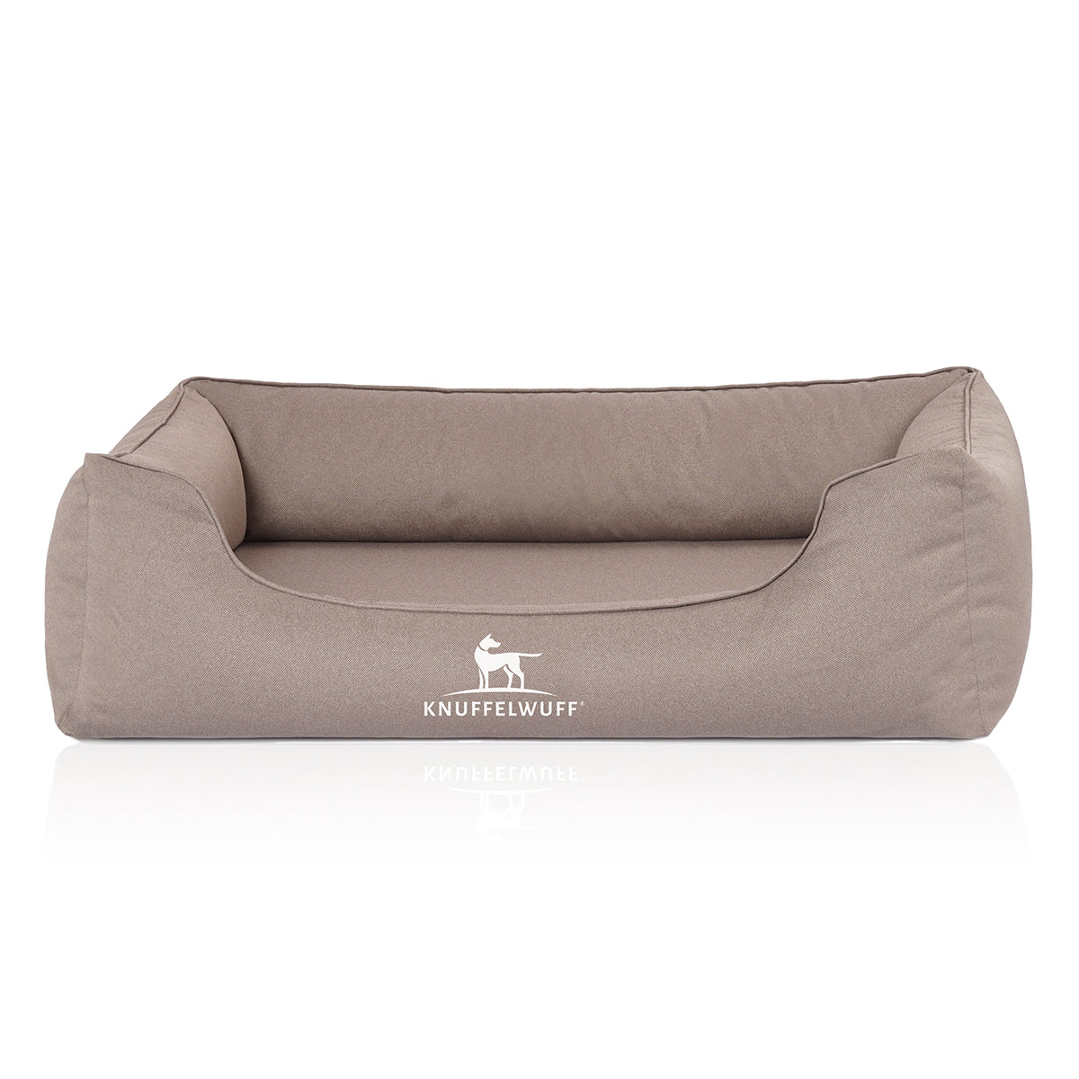 Knuffelwuff Hundebett Leon aus Velours, wasserabweisend Beige/Grau
