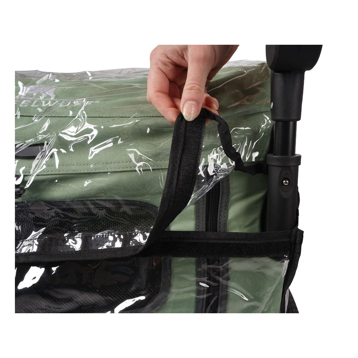Knuffelwuff Regencover Cruvado L-XL – transparenter PVC-Regenschutz für Fahrrad-Hundeanhänger inkl. Transportbeutel
