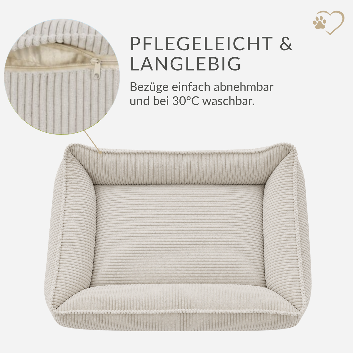 Samtpfote orthopädisches Hundebett Cord