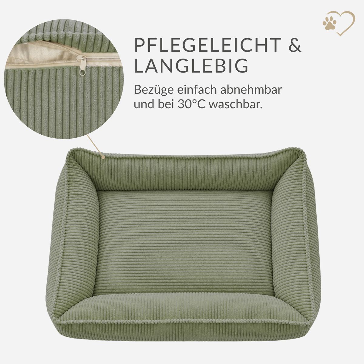 Samtpfote orthopädisches Hundebett Cord