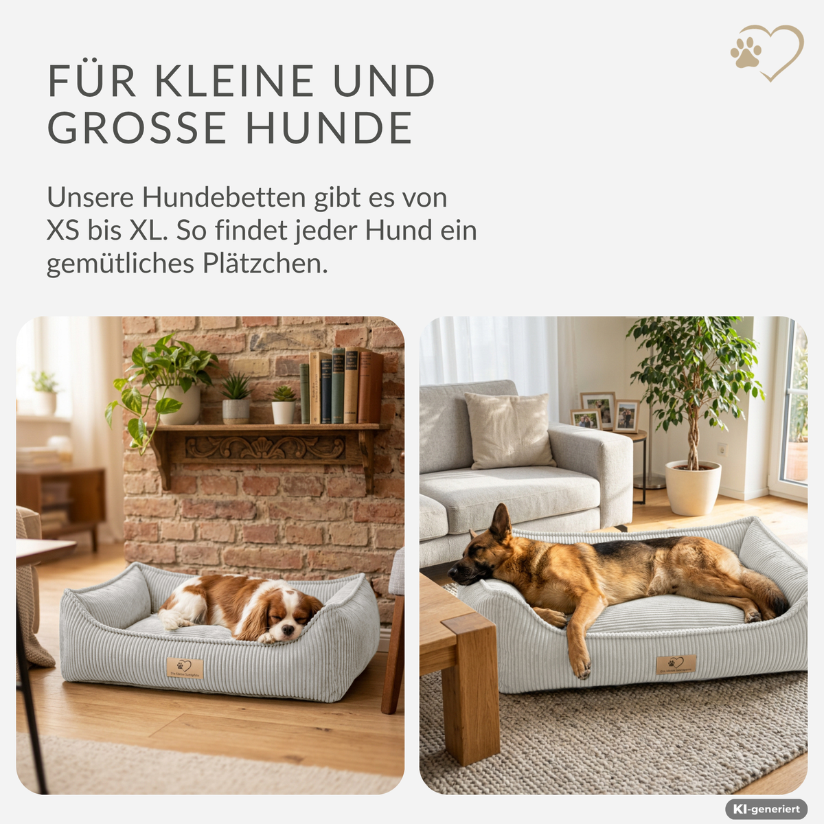 Samtpfote orthopädisches Hundebett Cord