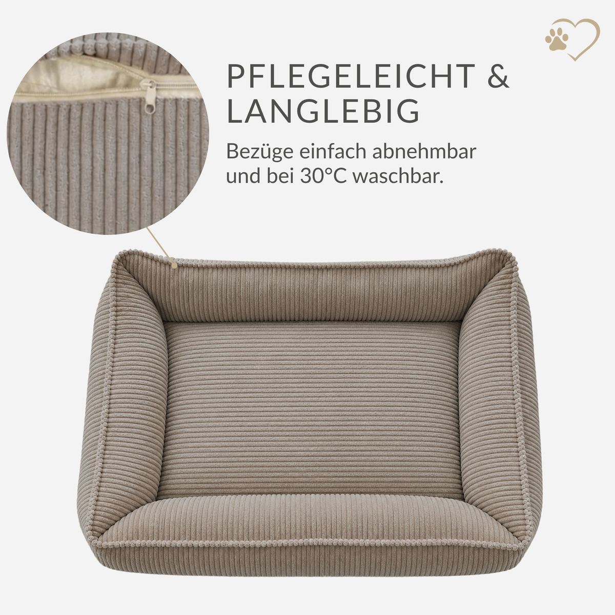 Samtpfote orthopädisches Hundebett Cord